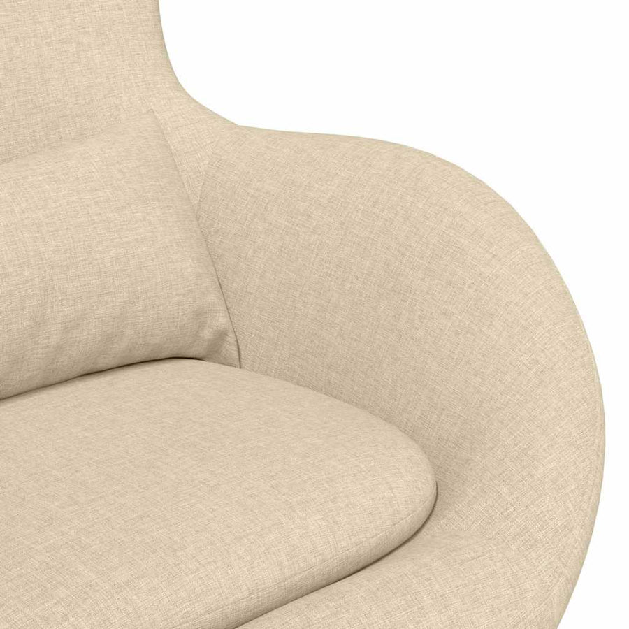 Eivormige Stoel 63 X 73 X 90 Cm Stof Crème