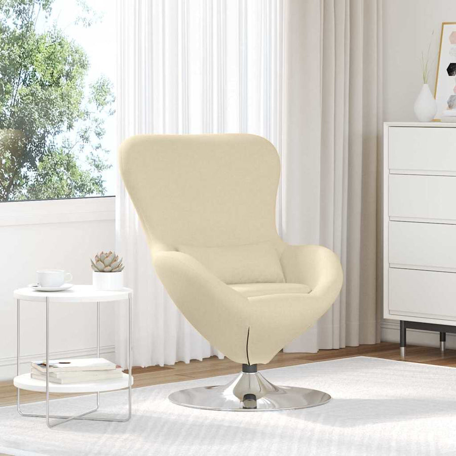 Eivormige Stoel 63 X 73 X 90 Cm Stof Crème
