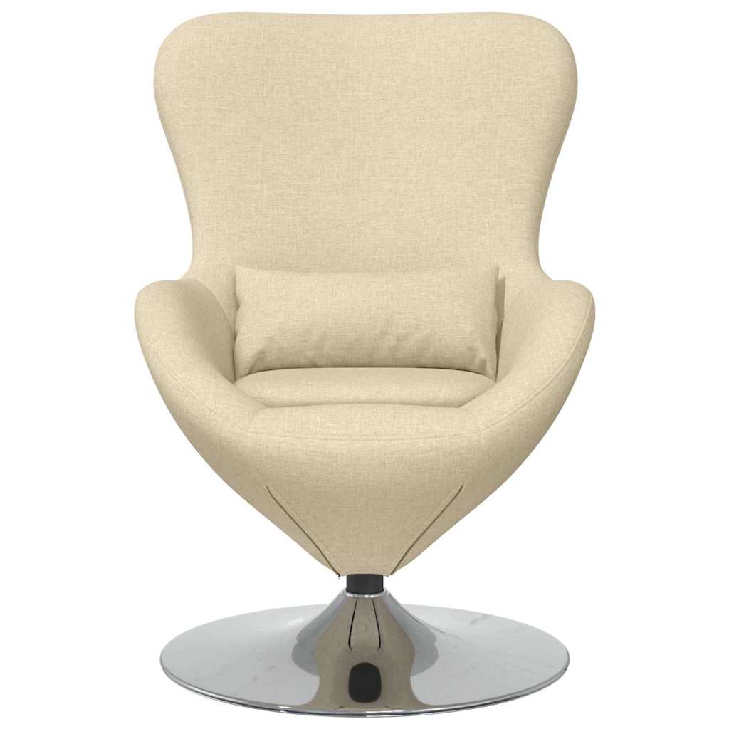 Eivormige Stoel 63 X 73 X 90 Cm Stof Crème