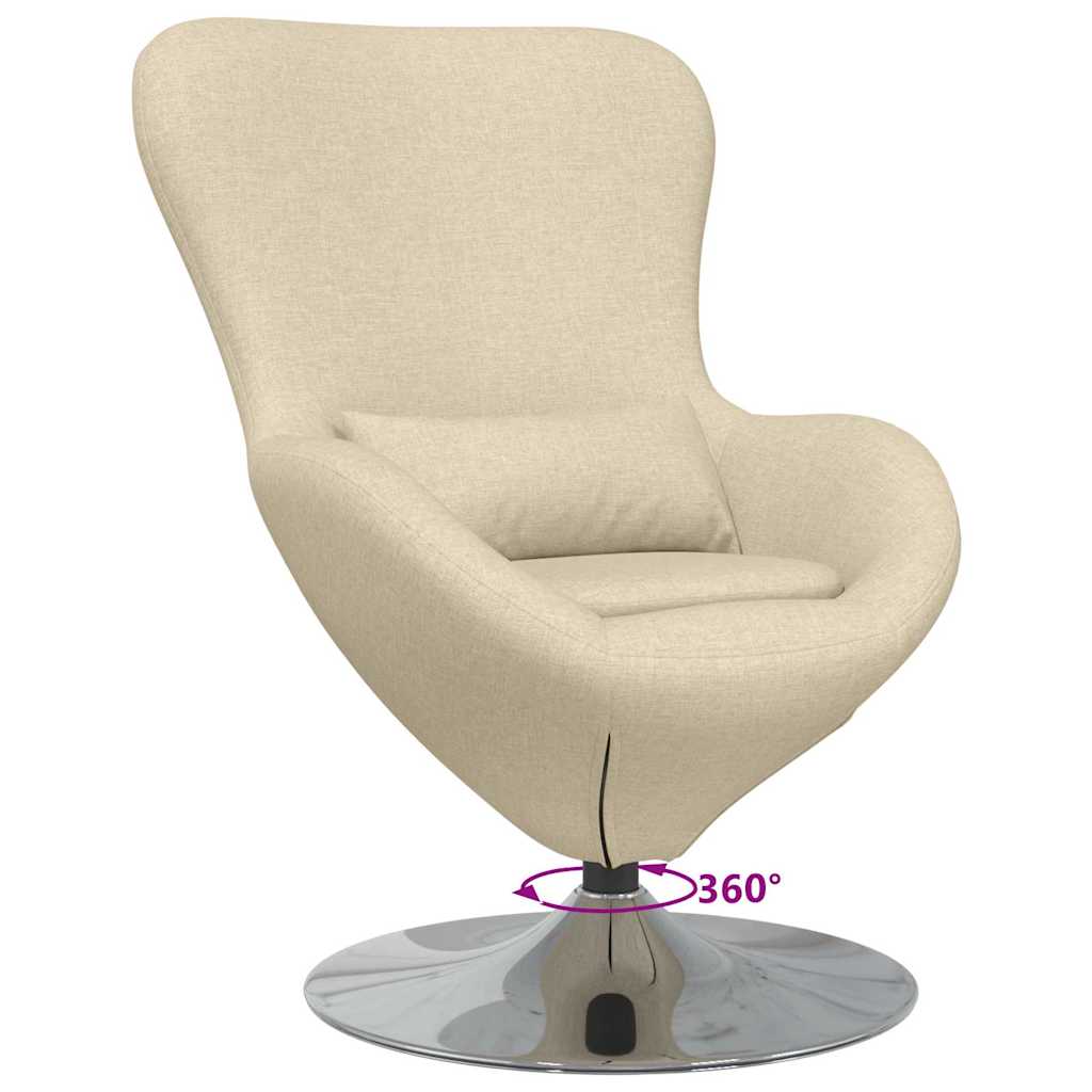 Eivormige Stoel 63 X 73 X 90 Cm Stof Crème