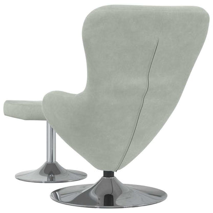 Egg Chair met Voetsteun Lichtgrijs Fluweel