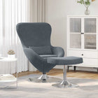 Egg chair met voetsteun 63x73x90 cm donkergrijs fluweel