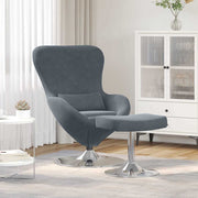 Egg chair met voetsteun 63x73x90 cm donkergrijs fluweel