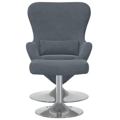 Egg Chair met Voetsteun Donkergrijs Fluweel