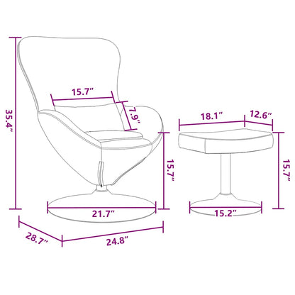 Egg Chair met Voetsteun Donkergrijs Fluweel