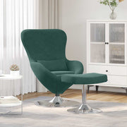 Egg chair donkergroen fluweel 63x73x90 cm