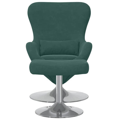 Egg Chair met Voetsteun Donkergroen Fluweel