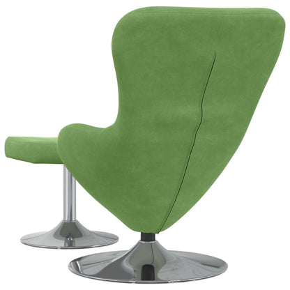 Egg Chair met Voetsteun Lichtgroen Fluweel