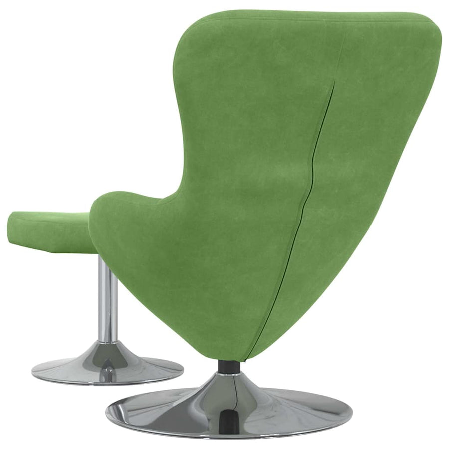 Egg Chair met Voetsteun Lichtgroen Fluweel