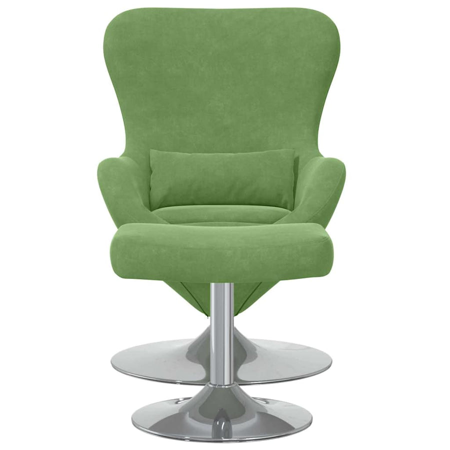 Egg Chair met Voetsteun Lichtgroen Fluweel