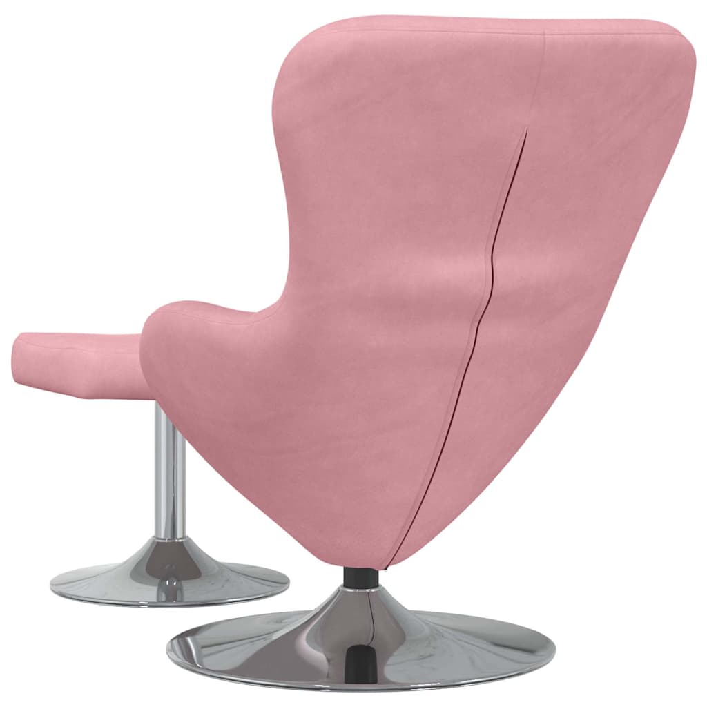 Egg Chair met Voetsteun Roze Fluweel