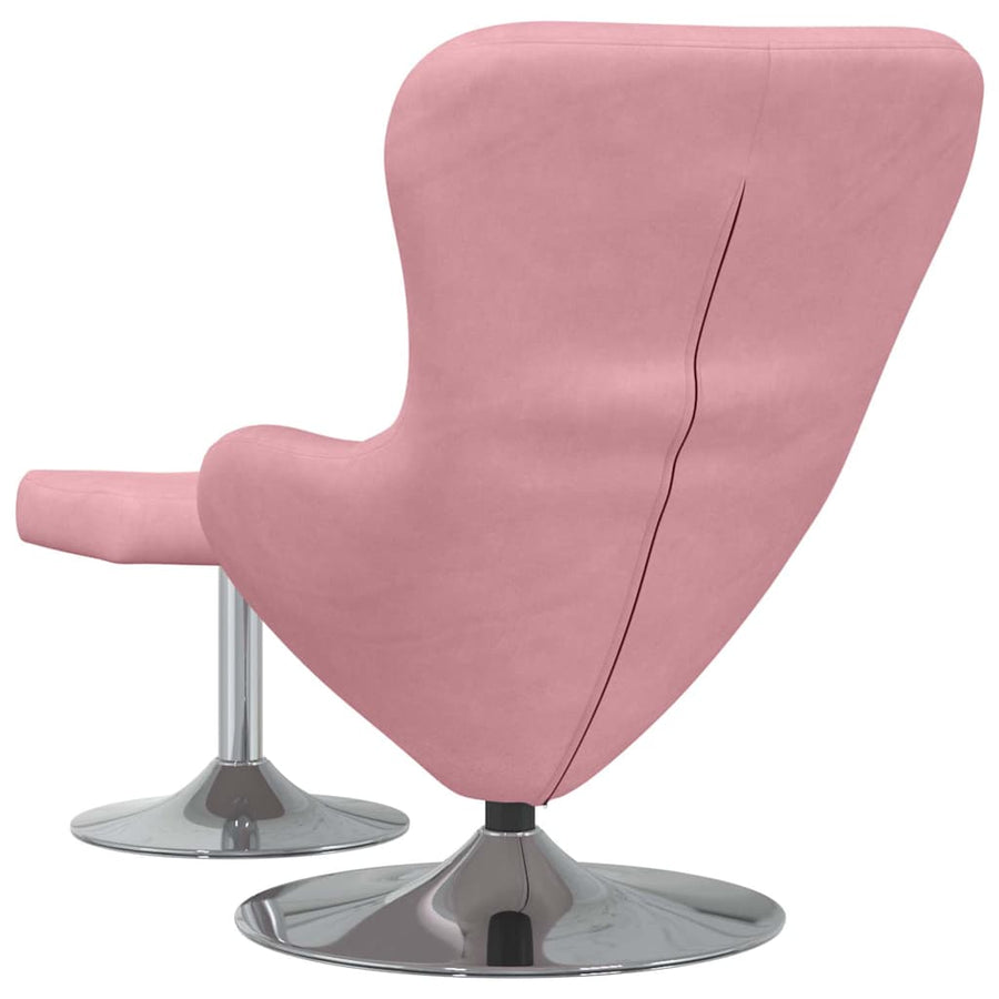 Egg Chair met Voetsteun Roze Fluweel