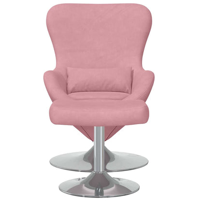 Egg Chair met Voetsteun Roze Fluweel