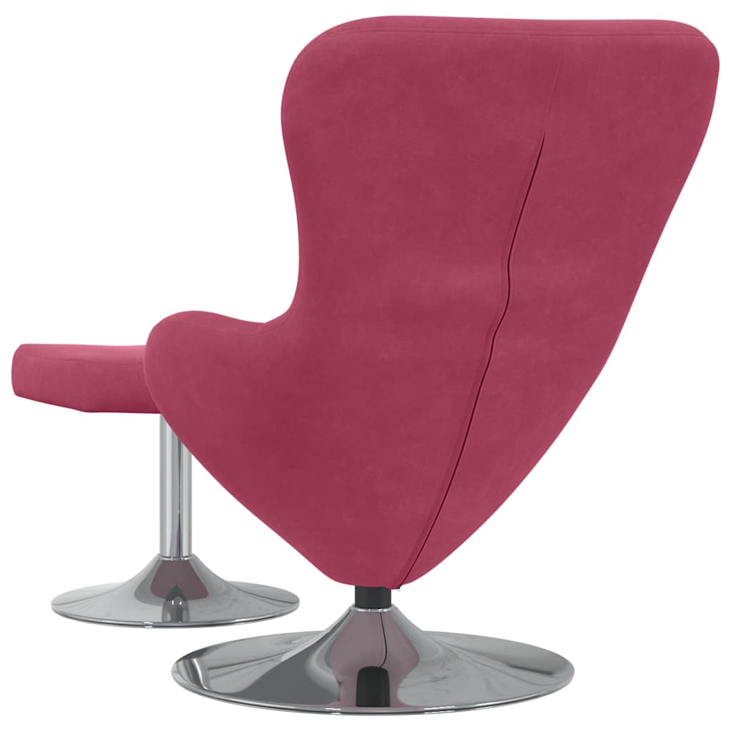 Egg Chair met Voetsteun Wijnrood 63 x 73 x 90 cm Fluweel