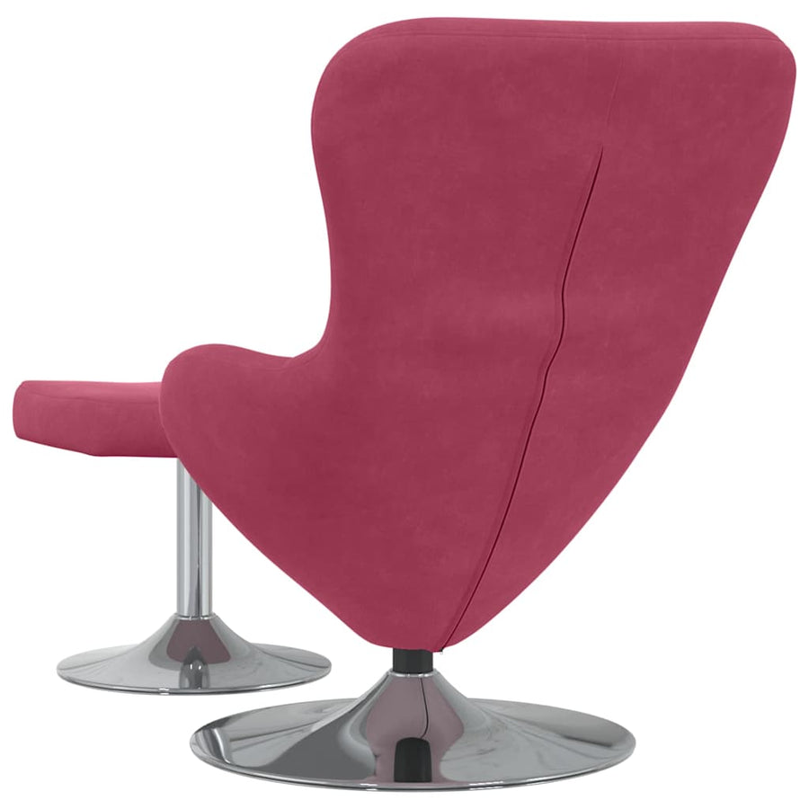 Egg Chair met Voetsteun Wijnrood 63 x 73 x 90 cm Fluweel
