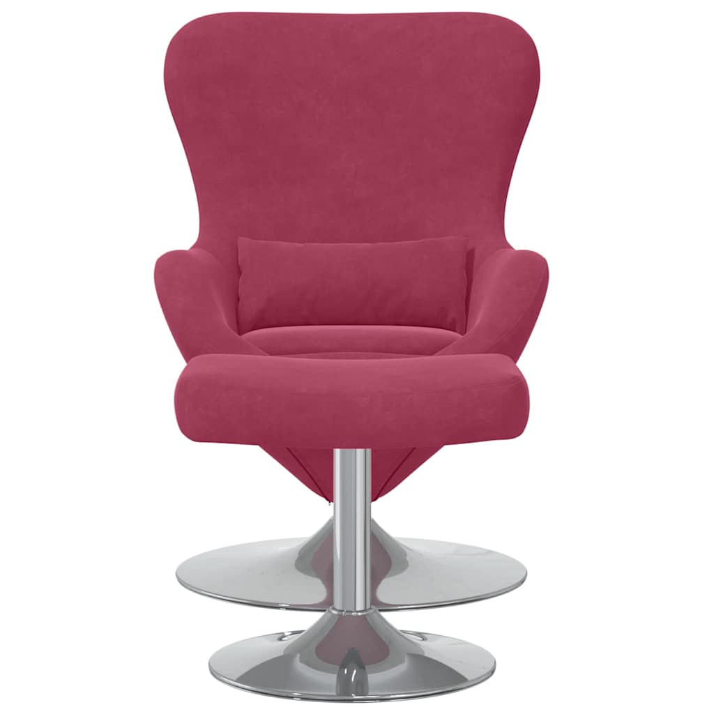 Egg Chair met Voetsteun Wijnrood 63 x 73 x 90 cm Fluweel