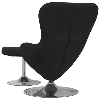 Egg Chair met Voetsteun Zwart Fluweel