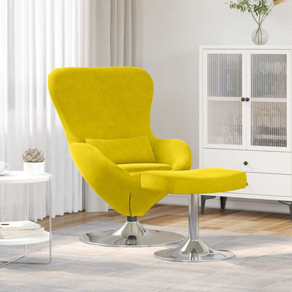 Egg Chair met Voetsteun Geel 63 x 73 x 90 cm Fluweel