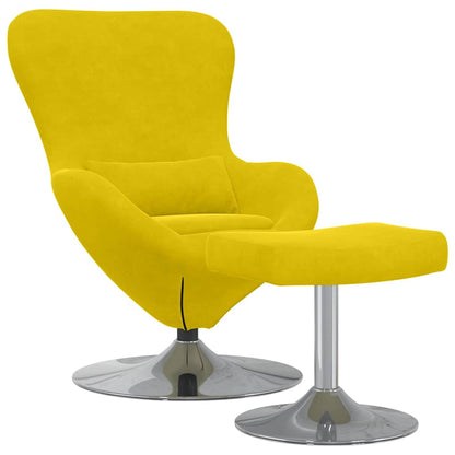 Egg Chair met Voetsteun Geel 63 x 73 x 90 cm Fluweel