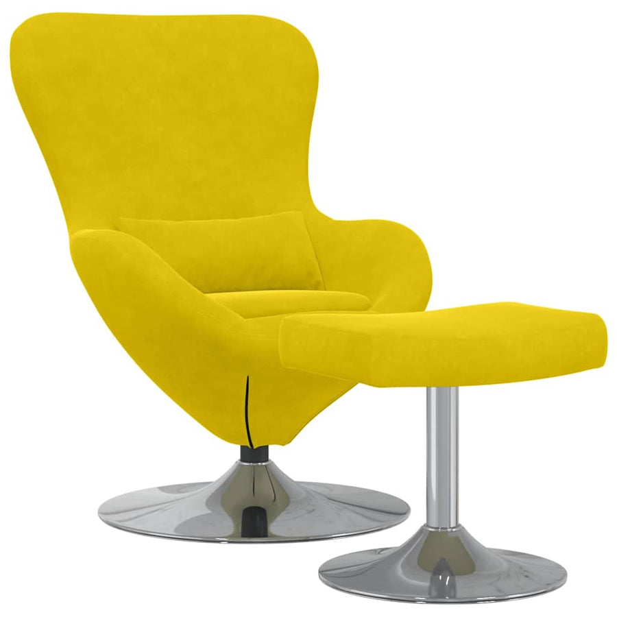 Egg Chair met Voetsteun Geel 63 x 73 x 90 cm Fluweel