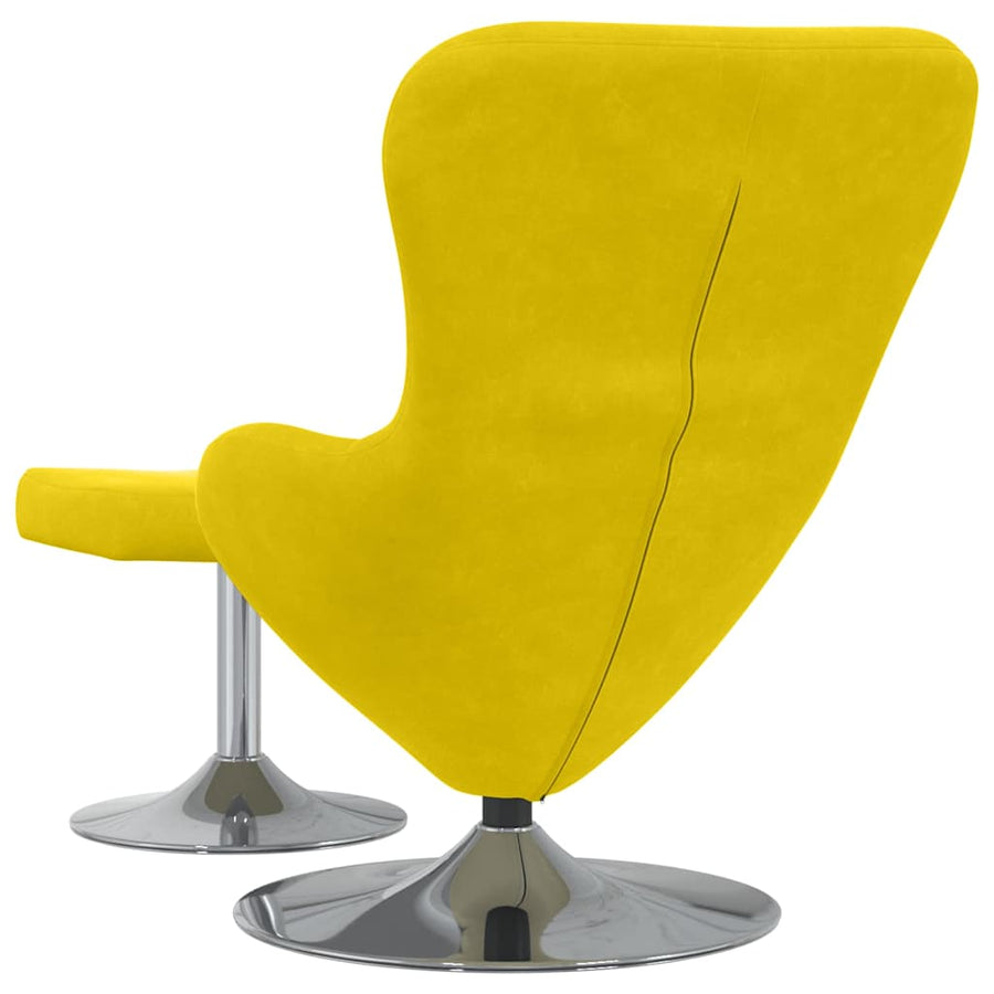 Egg Chair met Voetsteun Geel 63 x 73 x 90 cm Fluweel