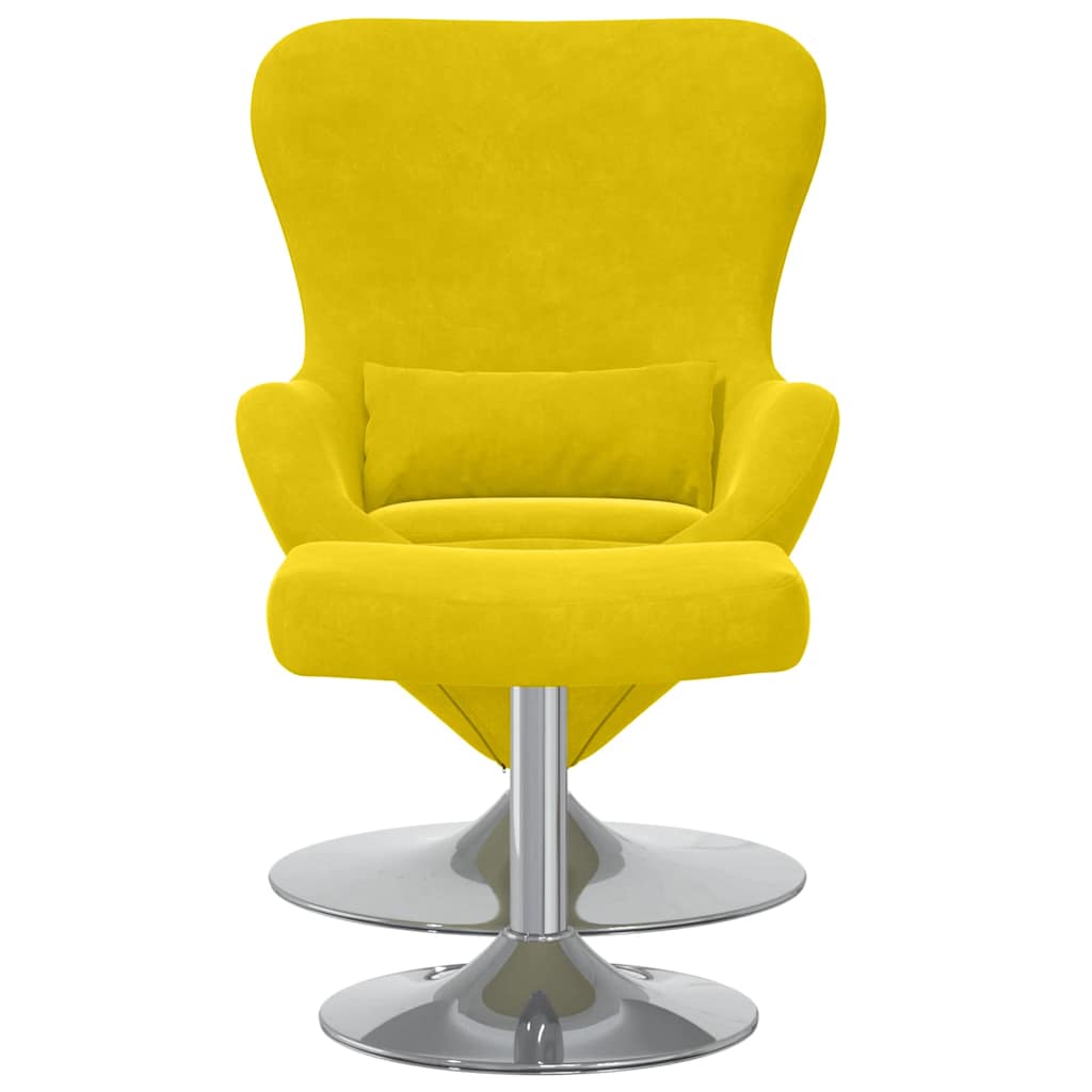 Egg Chair met Voetsteun Geel 63 x 73 x 90 cm Fluweel