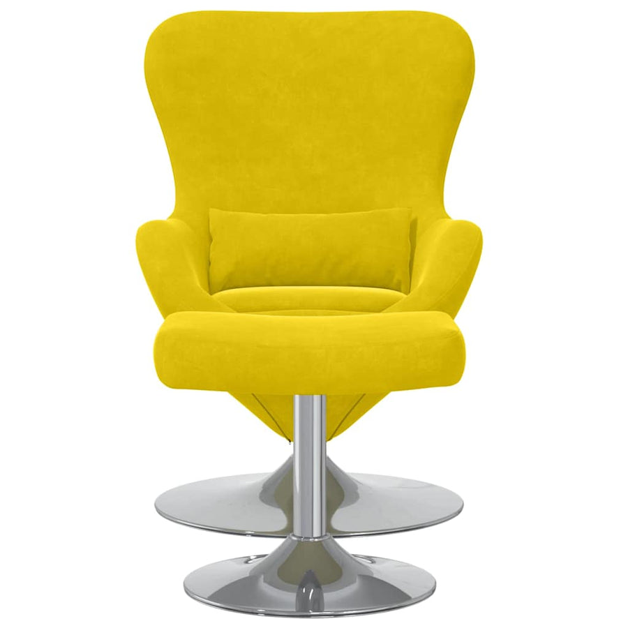 Egg Chair met Voetsteun Geel 63 x 73 x 90 cm Fluweel