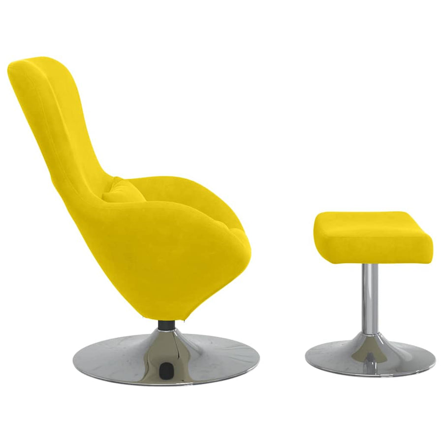 Egg Chair met Voetsteun Geel 63 x 73 x 90 cm Fluweel