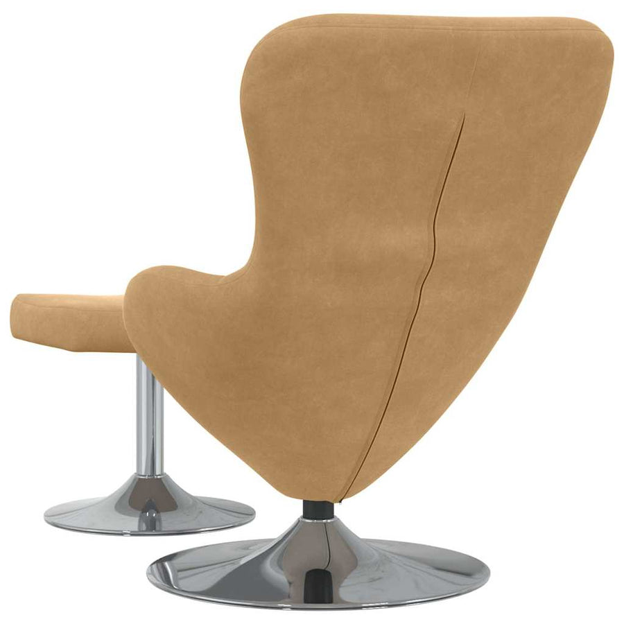 Egg Chair met Voetsteun Bruin 63 x 73 x 90 cm Fluweel