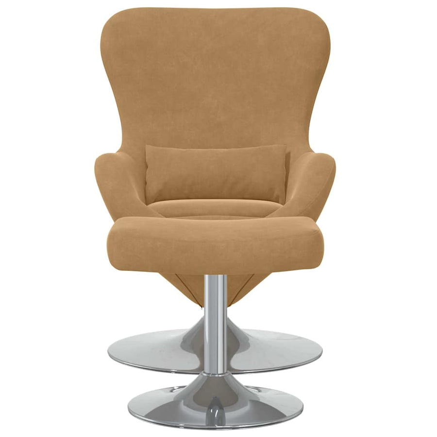 Egg Chair met Voetsteun Bruin 63 x 73 x 90 cm Fluweel
