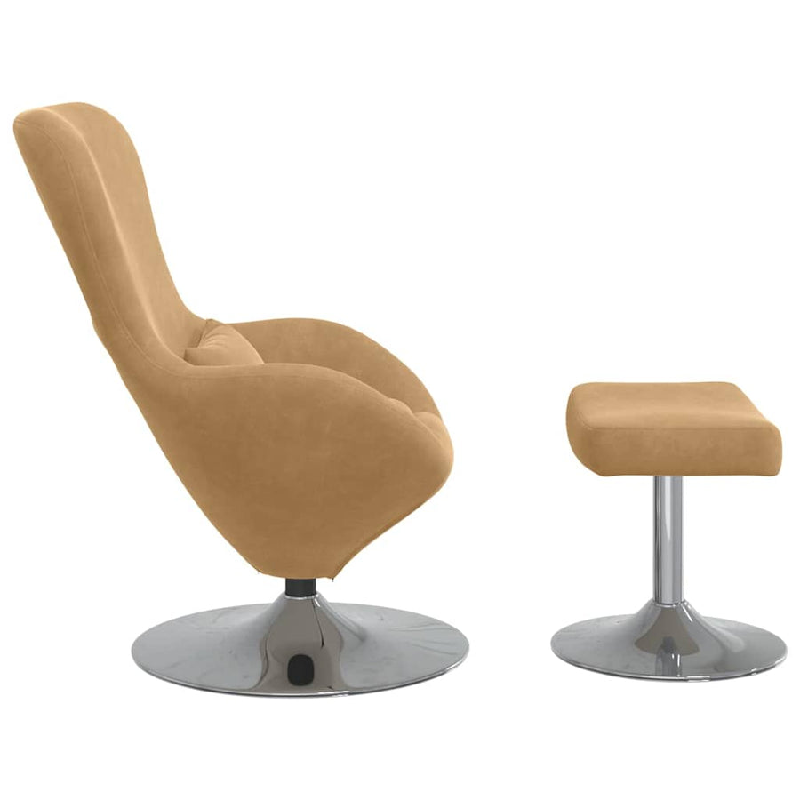 Egg Chair met Voetsteun Bruin 63 x 73 x 90 cm Fluweel