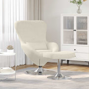 Egg chair met voetsteun crème 63x73x90 cm