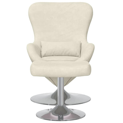 Egg Chair met Voetsteun Crème Fluweel