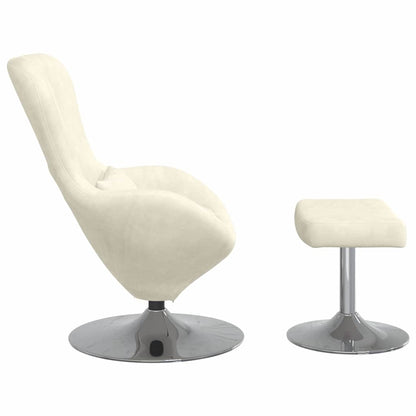 Egg Chair met Voetsteun Crème Fluweel
