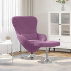 Egg chair met voetsteun 63x73x90 cm paars fluweel