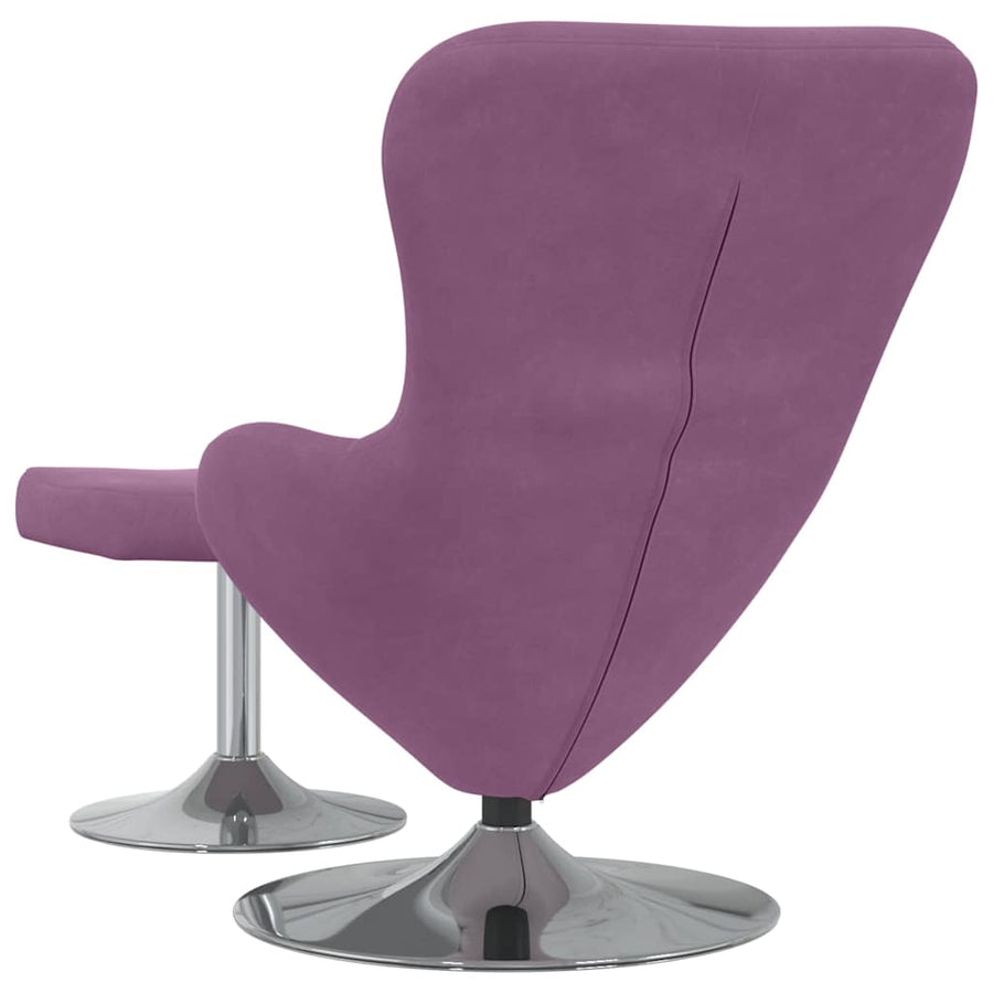 Egg Chair met Voetsteun Paars Fluweel