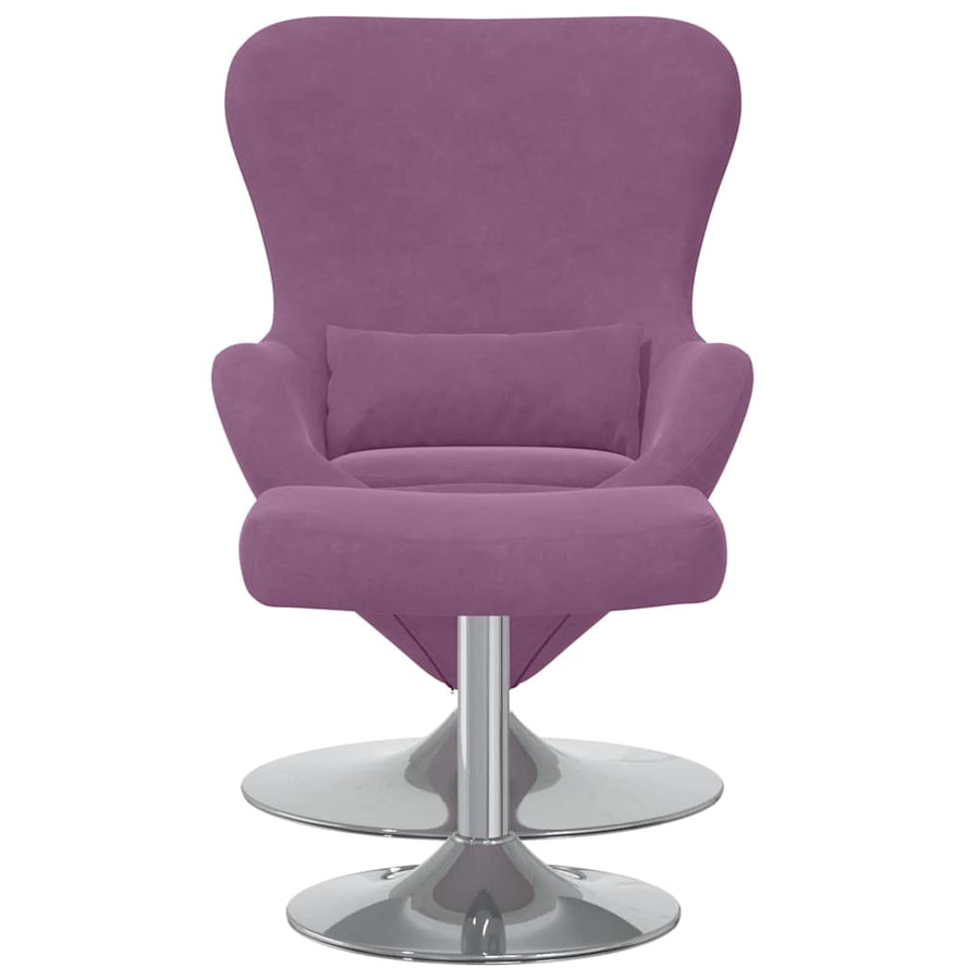 Egg Chair met Voetsteun Paars Fluweel