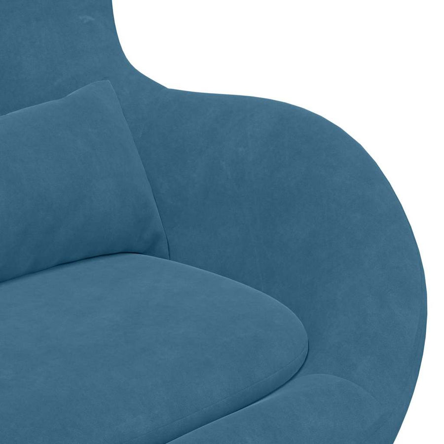 Eivormige stoel Blauw 63 x 73 x 90 cm Fluweel