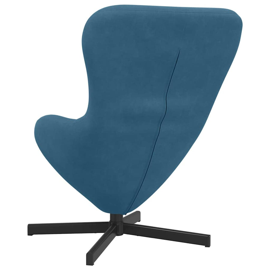 Eivormige stoel Blauw 63 x 73 x 90 cm Fluweel