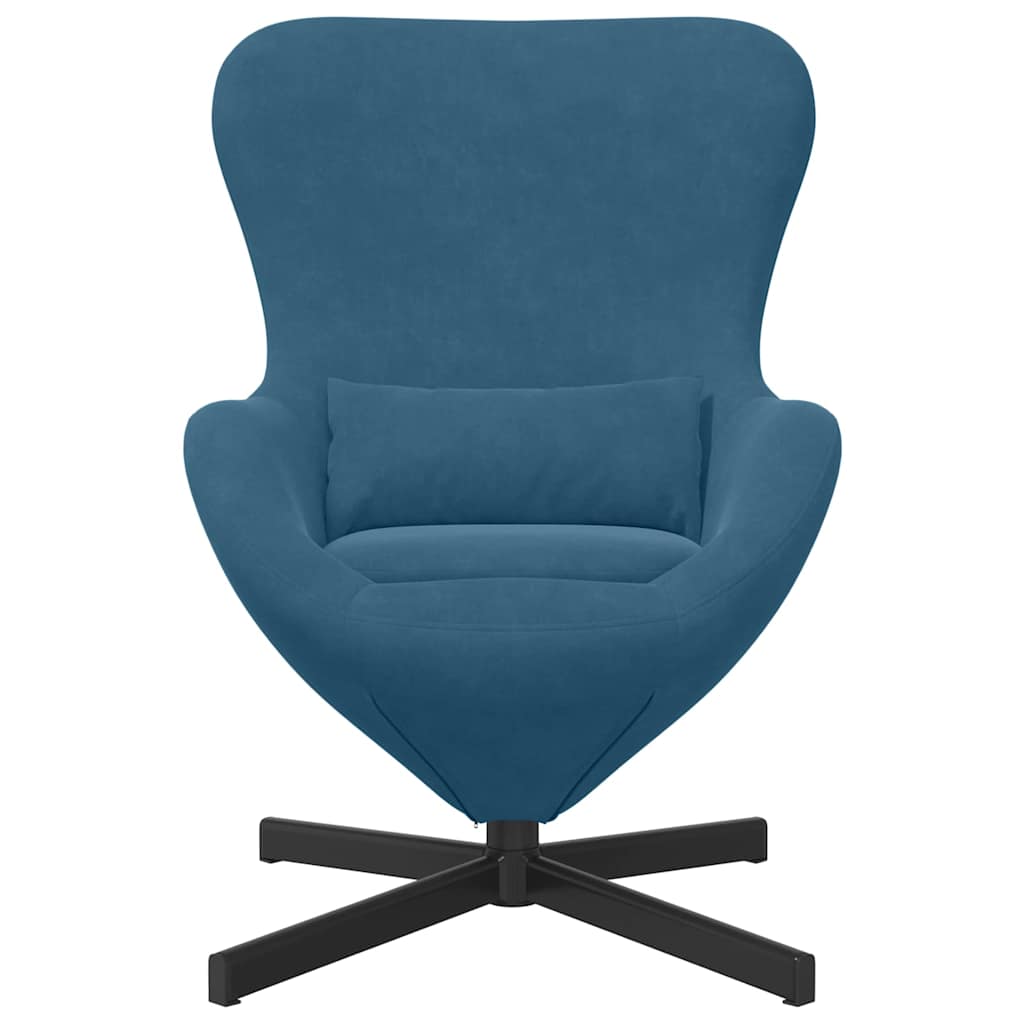 Eivormige stoel Blauw 63 x 73 x 90 cm Fluweel