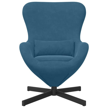Eivormige stoel Blauw 63 x 73 x 90 cm Fluweel
