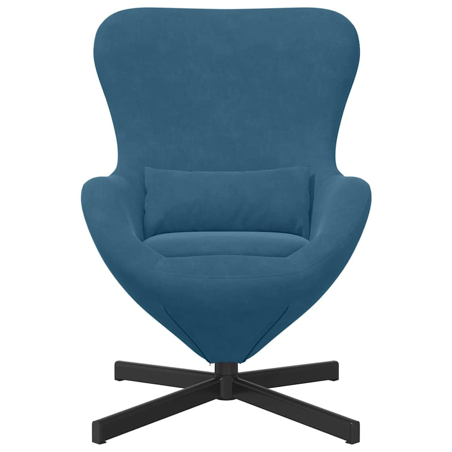 Eivormige stoel Blauw 63 x 73 x 90 cm Fluweel