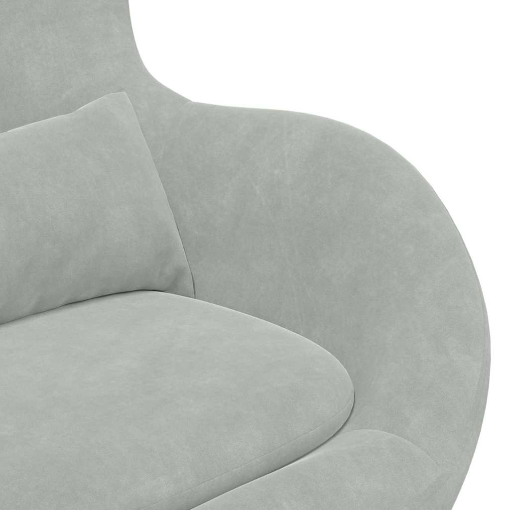 Eivormige stoel Lichtgrijs 63 x 73 x 90 cm Fluweel