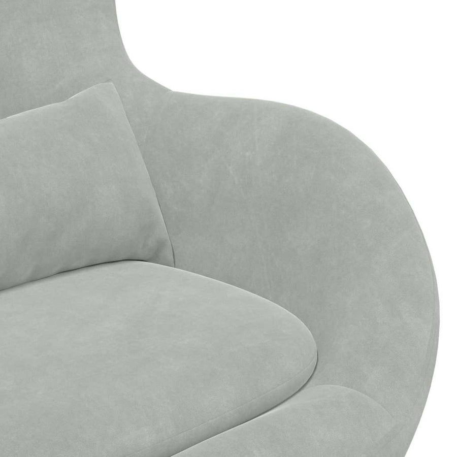 Eivormige stoel Lichtgrijs 63 x 73 x 90 cm Fluweel