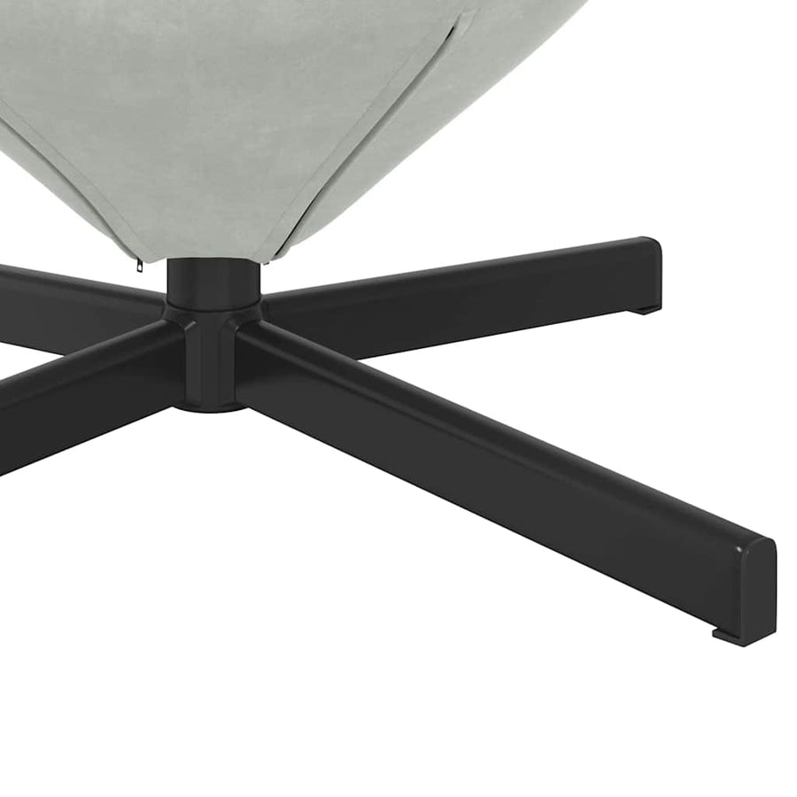 Eivormige stoel Lichtgrijs 63 x 73 x 90 cm Fluweel