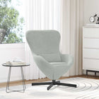 Draaifauteuil lichtgrijs fluweel 63x73x90 cm