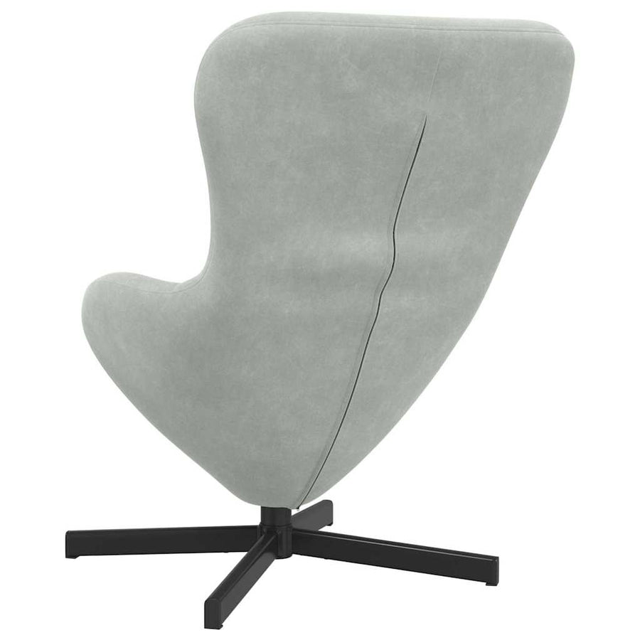 Eivormige stoel Lichtgrijs 63 x 73 x 90 cm Fluweel
