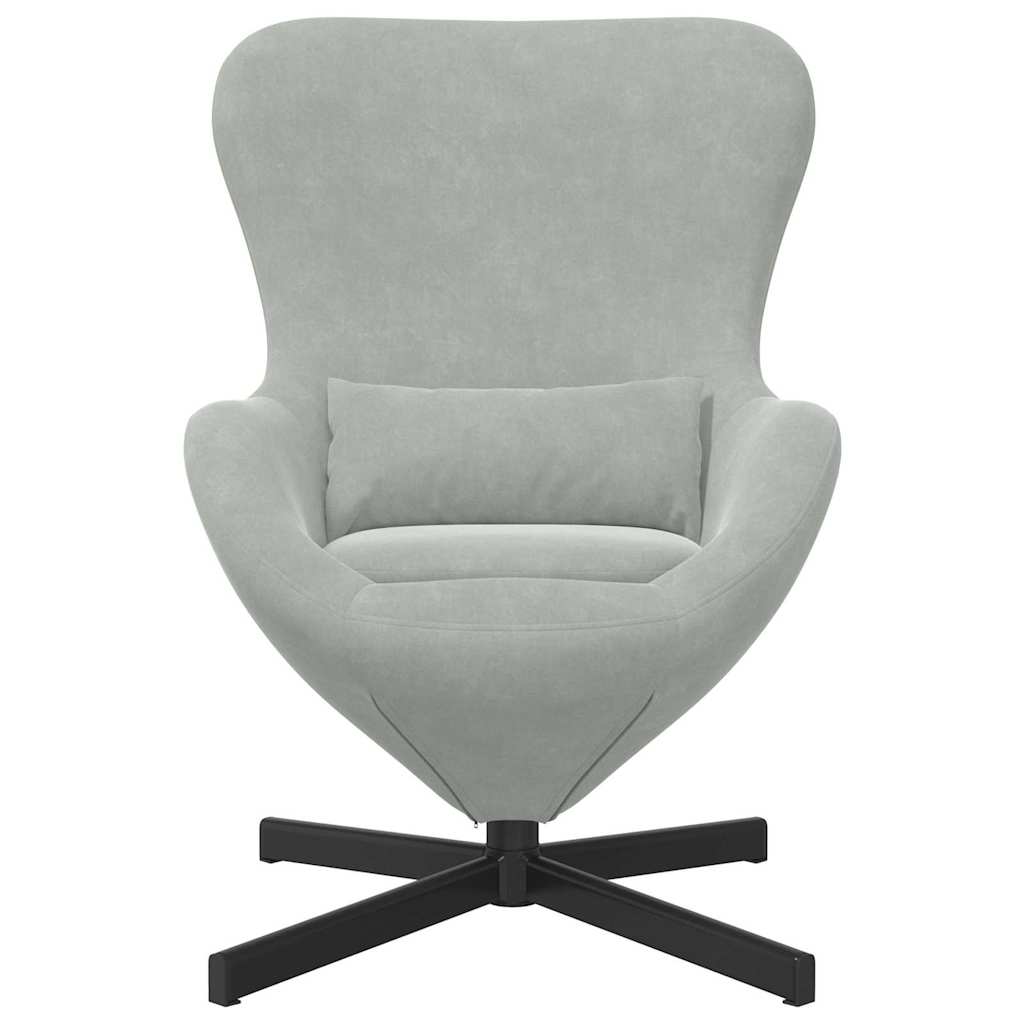 Eivormige stoel Lichtgrijs 63 x 73 x 90 cm Fluweel