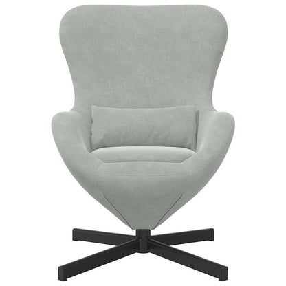 Eivormige stoel Lichtgrijs 63 x 73 x 90 cm Fluweel