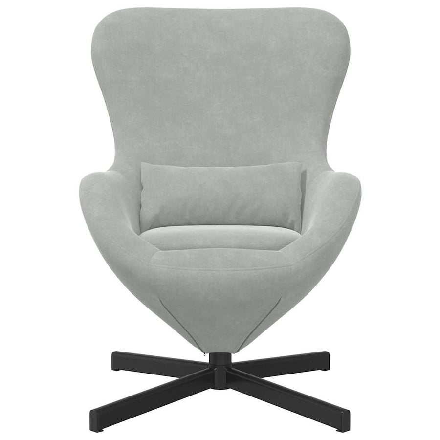 Eivormige stoel Lichtgrijs 63 x 73 x 90 cm Fluweel